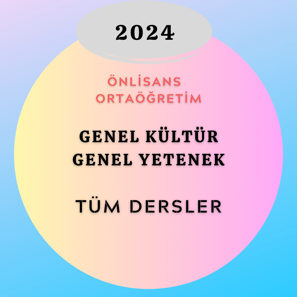 2024 -KPSS -ÖNLİSANS-ORTAÖĞRETİM Genel Kültür - Genel Yetenek (Tüm Dersler - Kitap Hediyeli Paket 1).