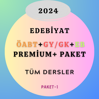 2024 Türk Dili ve Edebiyatı ÖABT+GY/GK+EB Premium+ (Kitap ve Rehberlik Hediyeli - Paket 1)