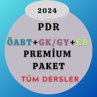 2024 PDR ÖABT+GY/GK+EB Premium + Paket (Kitap ve Rehberlik Hediyeli - Paket 1 Akşam Grubu)