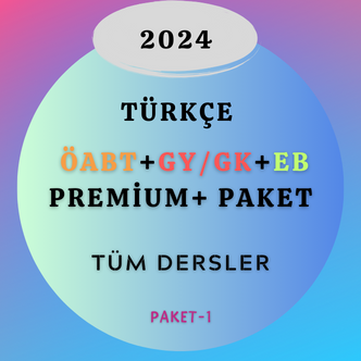 2024 Türkçe ÖABT+GY/GK+EB Tüm Dersler Premium+ Paket(Kitap ve Rehberlik Hediyeli- Özel İndirimli)