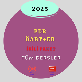 2025 PDR ÖABT + EĞİTİM BİLİMLERİ Tüm Dersler İkili Paket