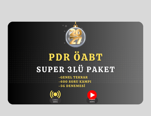 2026-PDR ÖABT Süper 3'lü Paket PREMIUM+ (Genel Tekrar +600 Soru Kampı + 5G Denemesi)