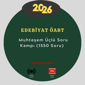 2026-Edebiyat ÖABT-Muhteşem Üçlü Soru Kampı (1550 Soru)